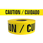 Presco Standard Yellow 3 mil CAUTION/CUIDADO Barricade Tape 3" x 1000' - B3103Y13 (Case of 8 Rolls) ES9822
