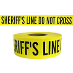 Presco Standard Yellow 3 mil SHERIFFS LINE DO NOT CROSS Barricade Tape 3" x 1000' - B3103Y14 (Case of 8 Rolls) ES9823