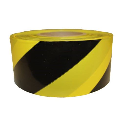  Presco Standard 3 mil Yellow and Black Stripe Barricade Tape 3&quot; x 1000&#39; - B3103Y18 (Case of 8 Rolls)