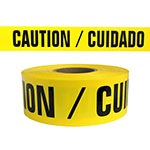 Presco Standard Yellow 4 mil CAUTION/CUIDADO Barricade Tape 3" x 1000' - B3104Y13 (Case of 8 Rolls) ES9837