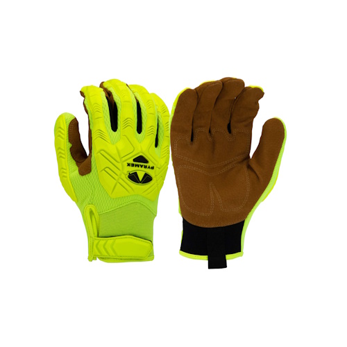 Pyramex Impact Utility Level 1 Leather Palm Gloves Hangtag, Size L - GL202HTL