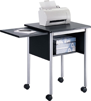 Safco Machine Stand with Slide-Away Shelf 1873BL