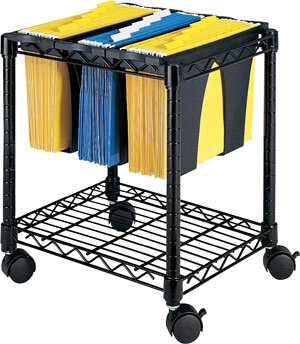 Safco Wire File Cart with Tubs 5228BL