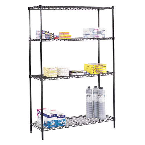 Safco 48&quot; x 18&quot; Commercial Wire Shelving - Black - 5241BL 