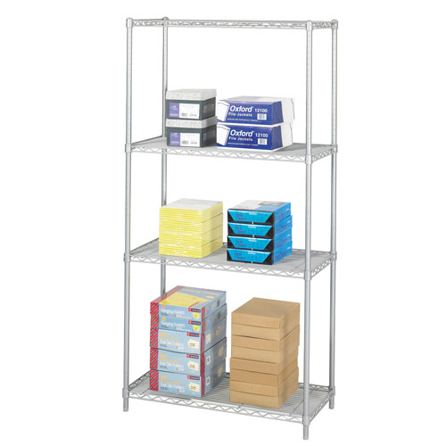Safco 36&quot; x 18&quot; Industrial Wire Shelving - Metallic Gray - 5285GR