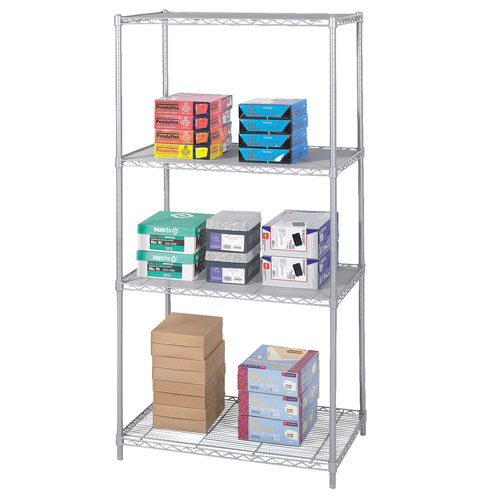 Safco 36&quot; x 24&quot; Industrial Wire Shelving - Metallic Gray - 5288GR 