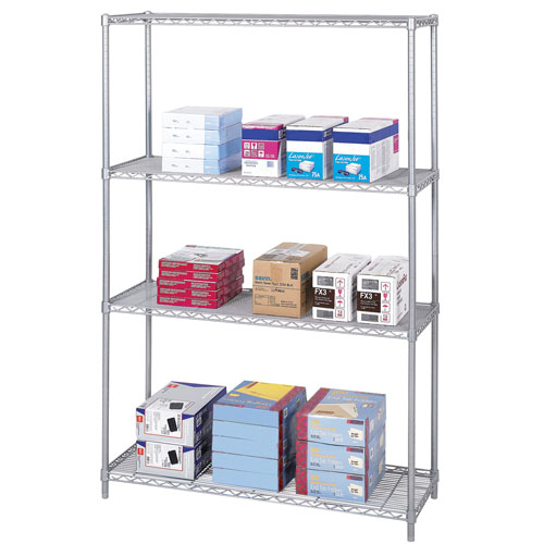 Safco 48&quot; x 18&quot; Industrial Wire Shelving - Metallic Gray - 5291GR