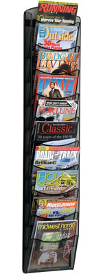 Safco Onyx 10-Pocket Magazine Rack 5579BL (Black)