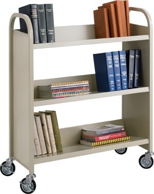 Safco Single Sided 3 Shelf Book Cart 5358SA