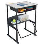Safco AlphaBetter 28" x 20" Height Adjustable Desk with Gray Premium Top and Book Box - 1204GR ES6061