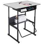 Safco AlphaBetter 36" x 24" Height Adjustable Desk with Gray Premium Top and Book Box - 1209GR ES6066