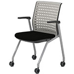 Safco Thesis Stacking and Nesting Training Chair - Static Back with Arms - 2 Chairs - KTS1SGBLK ES6671