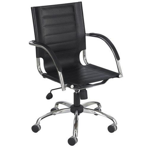 Safco&#160;Flaunt Managers Chair Black Leather (3456BL)