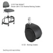 Safco TaskMaster Nylon Braking Casters 5133 ES3193