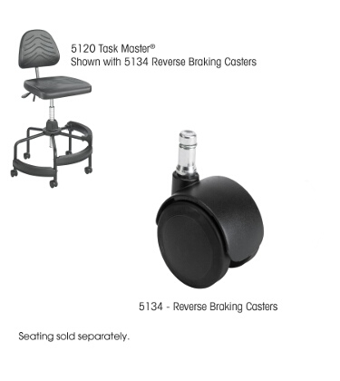 Safco TaskMaster Nylon Reverse Braking Casters 5134 ES3194
