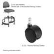 Safco TaskMaster Nylon Reverse Braking Casters 5134 ES3194