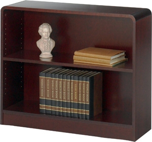 Safco 2-Shelf Radius-Edge Veneer Bookcase 1521MH ES3244