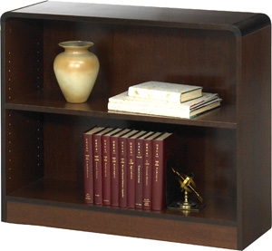 Safco 2-Shelf Radius-Edge Veneer Bookcase 1521WL ES3246