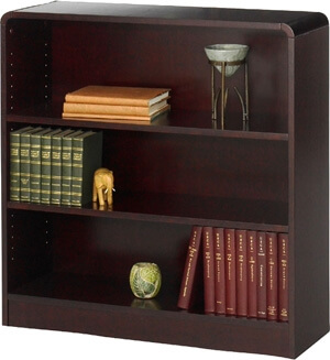 Safco 3-Shelf Radius-Edge Veneer Bookcase 1522MH ES3247