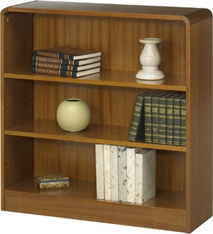Safco 3-Shelf Radius-Edge Veneer Bookcase 1522MO ES3248