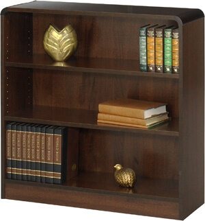 Safco 3-Shelf Radius-Edge Veneer Bookcase 1522WL ES3249
