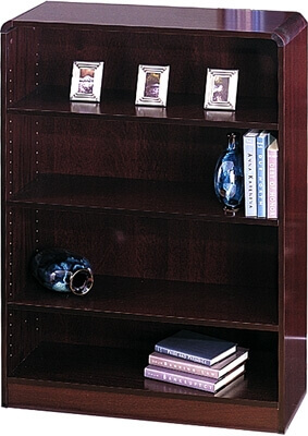 Safco 4-Shelf Radius-Edge Veneer Bookcase 1523MH ES3250