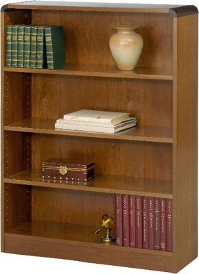 Safco 4-Shelf Radius-Edge Veneer Bookcase 1523MO ES3251