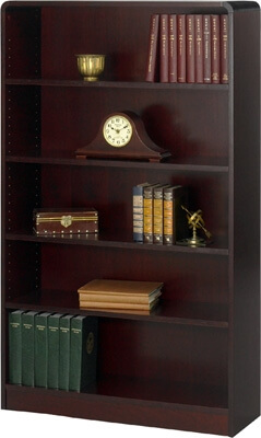 Safco 5-Shelf Radius-Edge Veneer Bookcase 1524MH ES3253