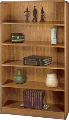 Safco 5-Shelf Radius-Edge Veneer Bookcase 1524MO ES3254