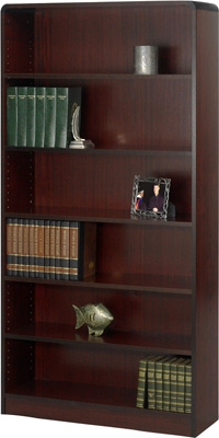 Safco 6-Shelf Radius-Edge Veneer Bookcase 1525MH ES3256