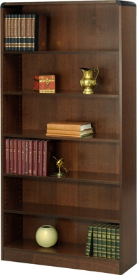 Safco 6-Shelf Radius-Edge Veneer Bookcase 1525WL ES3258