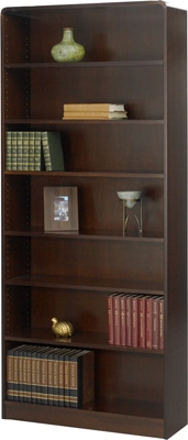 Safco 7-Shelf Radius-Edge Veneer Bookcase 1526WL ES3261