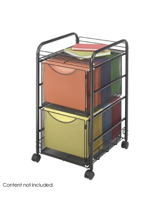 Safco Onyx Mesh File Cart with 2 File Drawers 5212BL ES3336