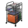 Safco Onyx Mesh File Cart with 1 File Drawer and 2 Small Drawers 5213BL ES3337
