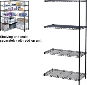 Safco Industrial Add-On Unit, 36" x 18" 5286BL ES3358