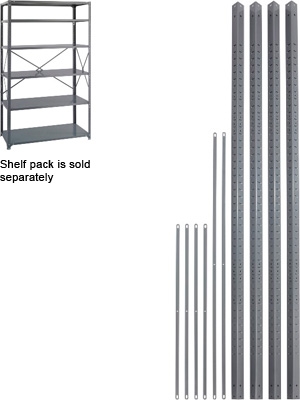Safco Industrial Steel Shelving Post Kit 6256