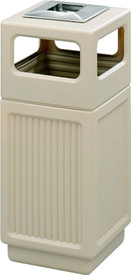 Safco Canmeleon Recessed Panel Side Opening with Urn Receptacle, 15 Gallon 9474TN