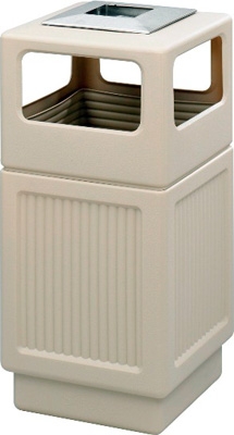 Safco Canmeleon Recessed Panel Side Opening with Urn Receptacle, 38 Gallon 9477TN
