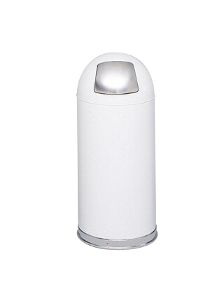 Safco Push Door Dome Top Receptacles 9636WH ES3559
