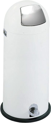 Safco Dome Step-On Receptacle, 15 Gallon 9722WH