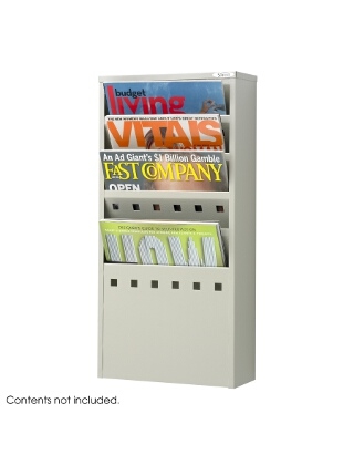 Safco Steel Magazine Rack, 5 Pockets, 4310GR (Gray)