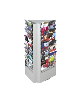 Safco 66 or 33-Pocket Steel Rotary Brochure Rack ES3734