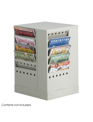 Safco Steel Rotary Magazine Rack, 20 Pockets, 4327GR (Gray)