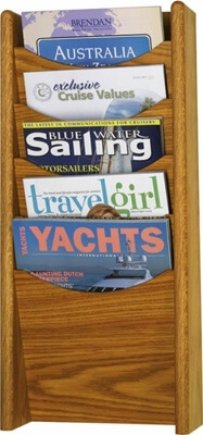 Safco 5-Pocket Wood Magazine Rack ES3738