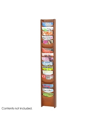 Safco 18-Pocket Wood Magazine Rack ES3744