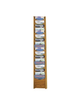 Safco 18-Pocket Wood Magazine Rack ES3746