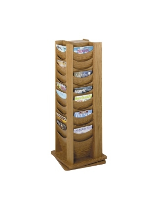 Safco 48-Pocket Solid Wood Rotating Display 4335MO (Medium Oak)