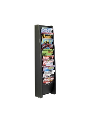 Safco 10-Pocket Leather Look Magazine Rack ES3755