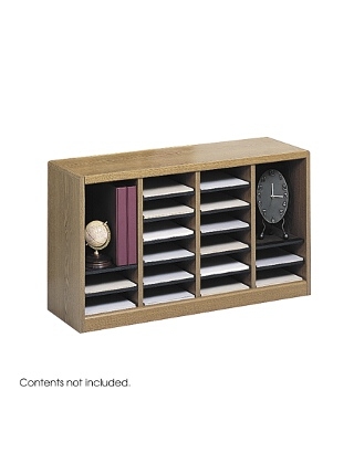 Safco E-Z Stor Wood Literature Organizer, 24 Compartments ES3812