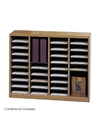 Safco E-Z Stor Wood Literature Organizer, 36 Compartments ES3816